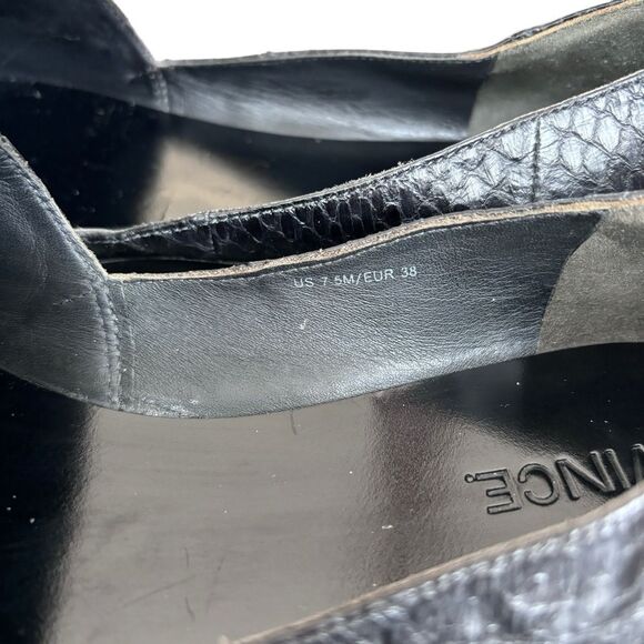 VINCE MASON GENUINE SNAKESKIN & BLACK LEATHER FLAT 7.5 - Picture 7 of 9
